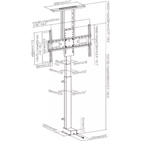 Support TV motorise Cavus CTLIFT64L