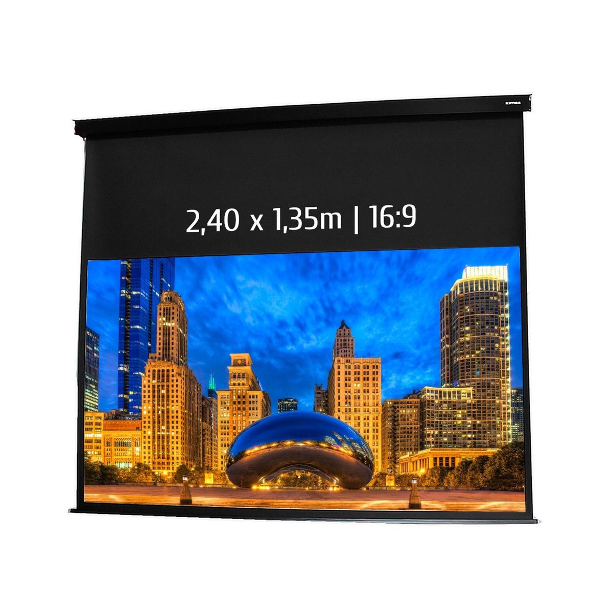 KIMEX Ecran de projection motoris&eacute; 2,40 x 1,35m, format 16:9, carter noir 042-3515