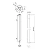 Tube de 80 cm VOGEL'S PUC2408 compatible avec les plaques de plafond Connect-it