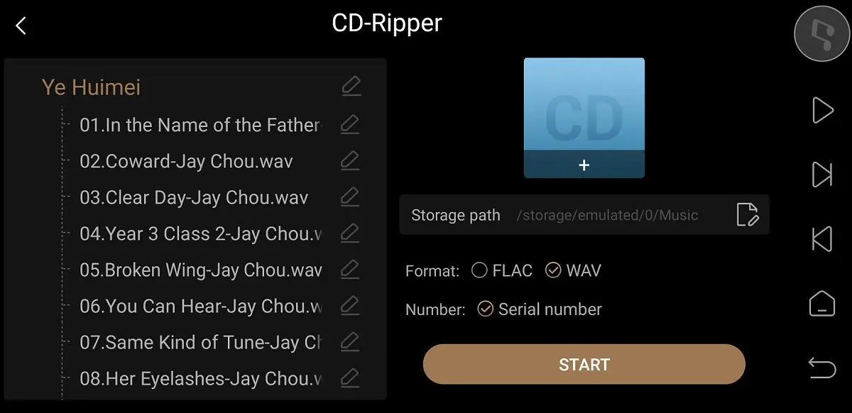 Extraction d'un CD audio en FLAC depuis un lecteur réseau Eversolo