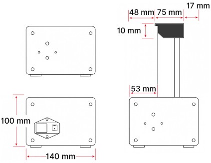Plans de l'écran de projection motorisé de sol à toile CLR pour projecteurs UST ELYSIUM SCREENS ZENITH