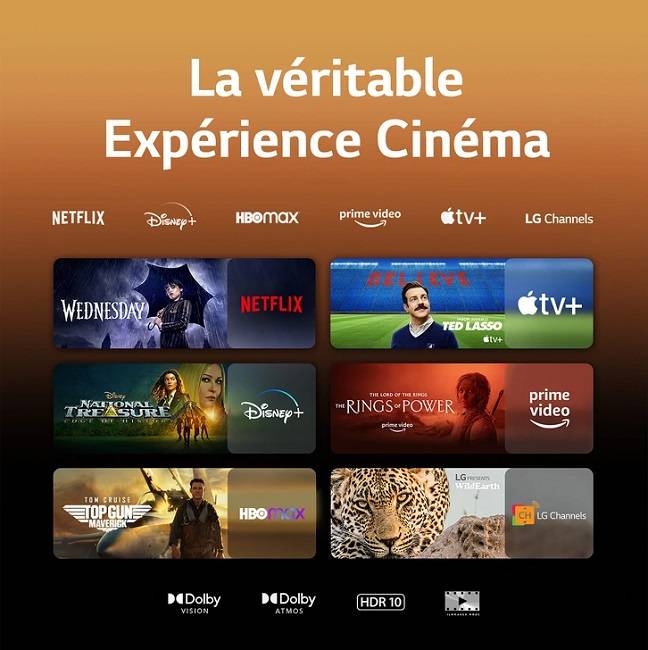 Le TV 4k MINI LED LG 75QNED86 est compatible Dolby Vision et Dolby Atmos