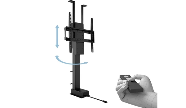 Multibrackets M Motorized TV Lift Turn Large, flèches de levée et de rotation, télécommande RF en main