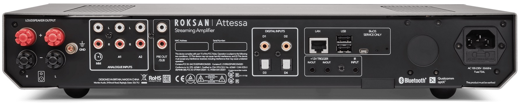 Amplificateur Roksan ATTESSA BluOS, streaming stéréo