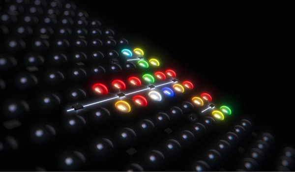 Gros plan sur des LED rouges, vertes et bleues pilotées individuellement, illustrant la technologie RGB du BRAVIA 7 II.