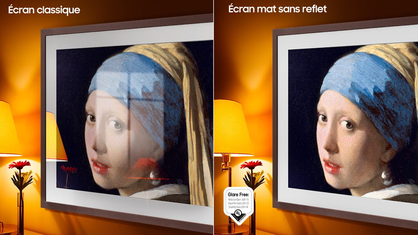 Le téléviseur Samsung TQ32LS03C utilise une dalle anti reflet.