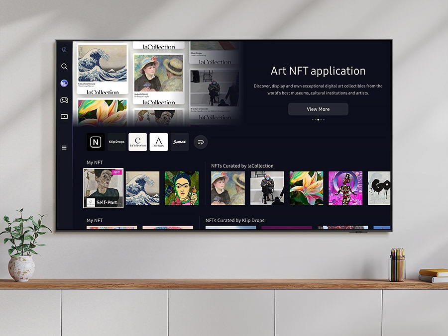 Le Samsung TQ50Q80C intègre la première plateforme d'agrégation NFT au monde.