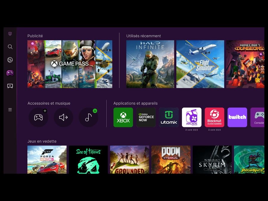 Le téléviseur Samsung TQ50Q80C possède un gaming Hub.