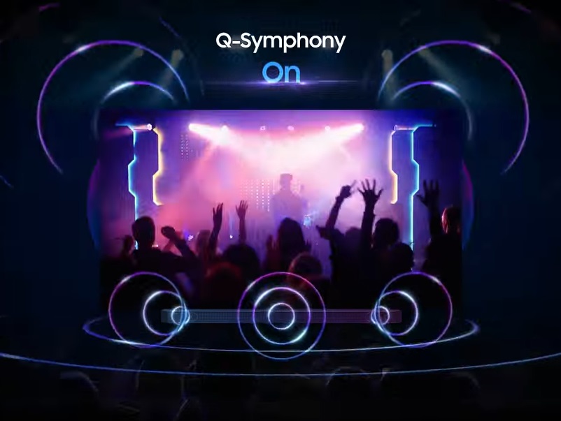 La technologie Q-symphony est intégré au téléviseur Samsung TQ55Q80C.