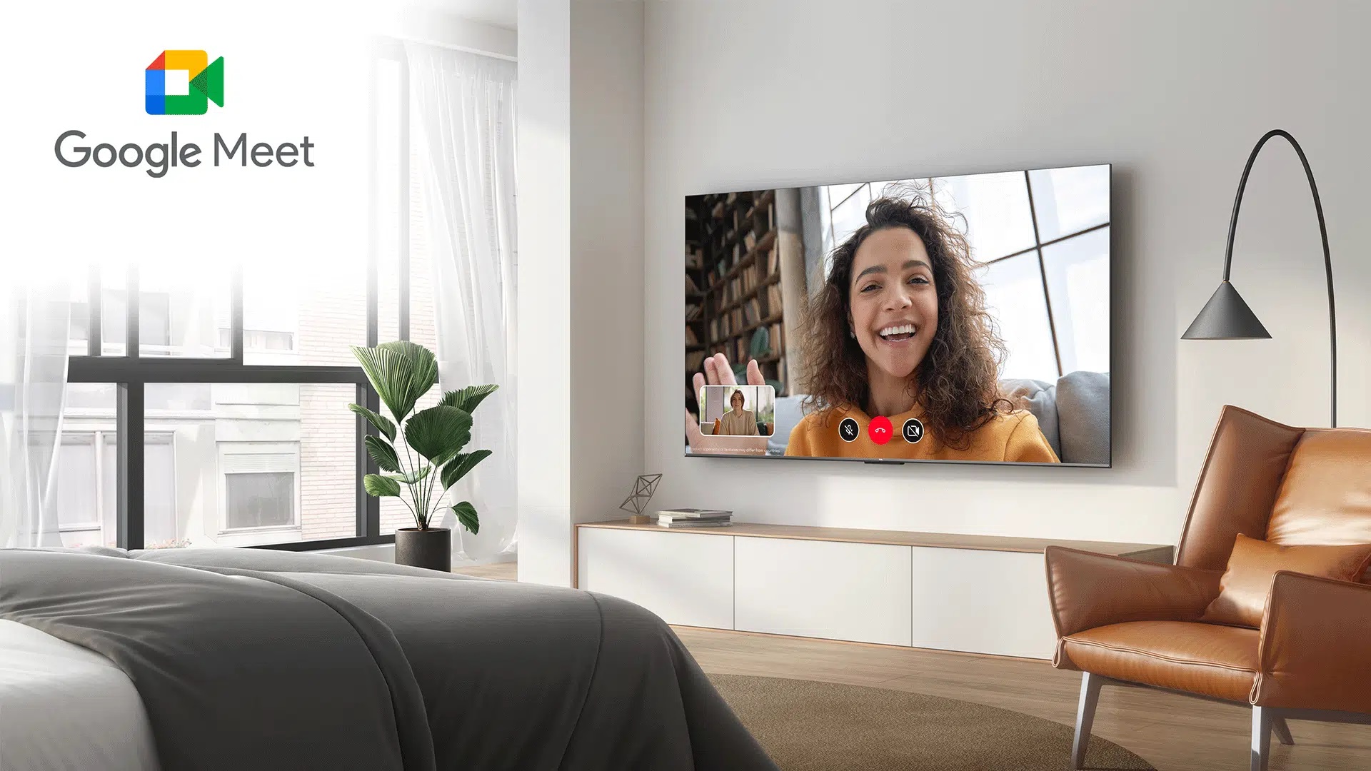 Le TV TCL 55C649 est compatible Google Meet.