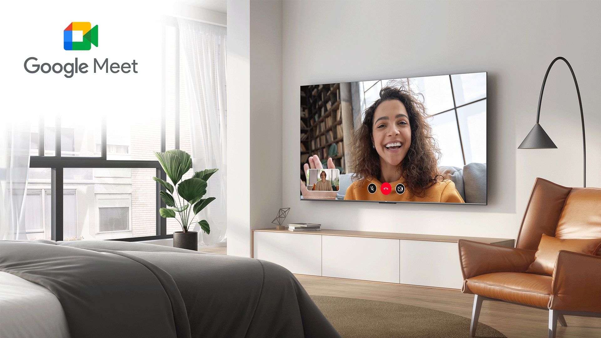 Le TV TCL 55C849 est compatible Google Meet.