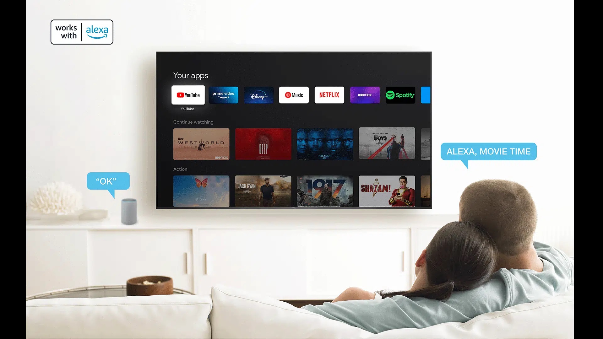 Le TV TCL 55C849 est compatible Alexa.