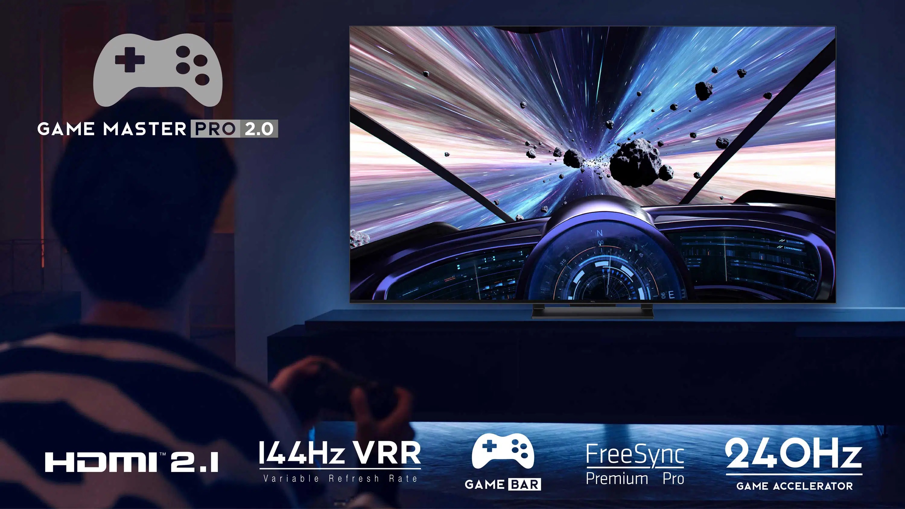 Le TV 4K HDR TCL 55C849 est idéal pour les joeurs grâce à son mode automatique à faible latence.