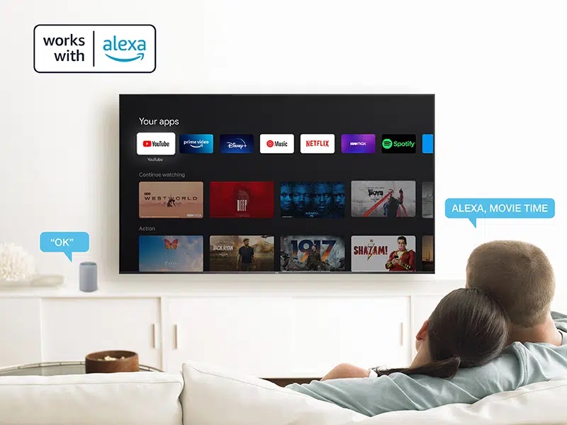Le téléviseur TCL 75C749 est compatible Alexa.