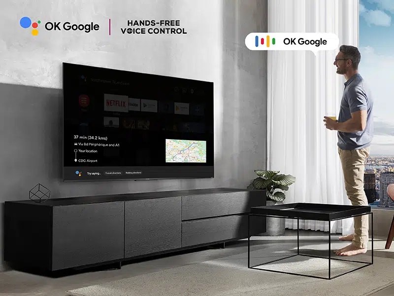 Le téléviseur TCL 75C749 est compatible OK Google.
