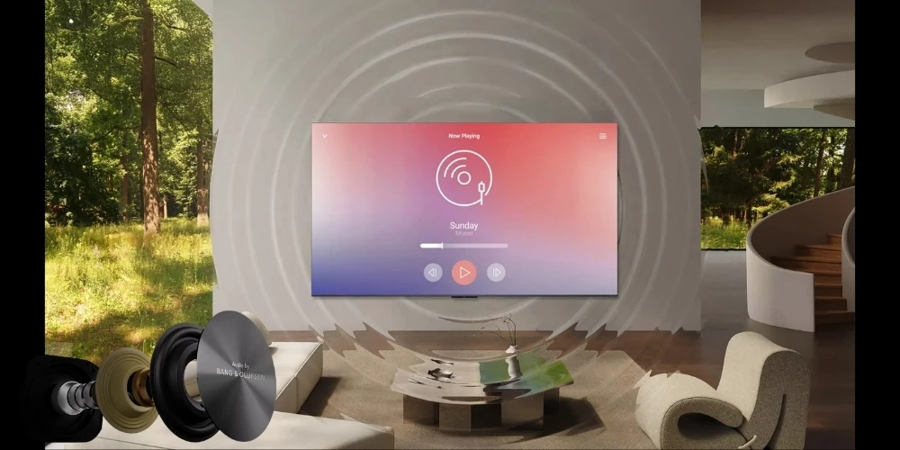 Le TV TCL 55C8L est équipé d'un système son conçu avec Bang & Olufsen et compatible Dolby Atmos et DTS:X