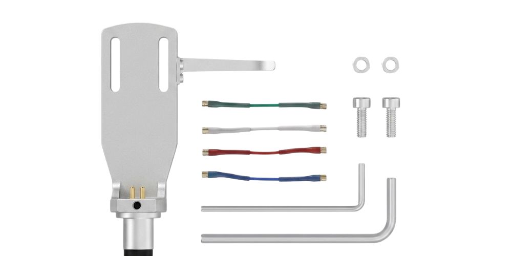 orte-cellule Unitra GR-1 en aluminium avec câbles couleur, vis, écrous et clés Allen inclus, vu de face